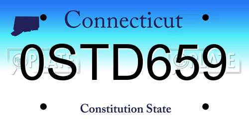 0STD659 Connecticut License Plate