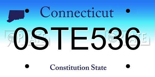 0STE536 Connecticut License Plate