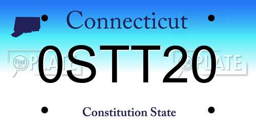 0STT20 Connecticut License Plate
