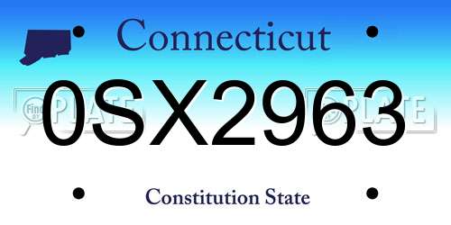 0SX2963 Connecticut License Plate
