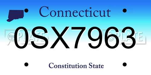 0SX7963 Connecticut License Plate
