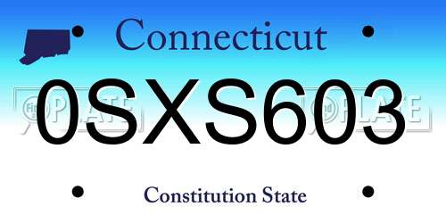 0SXS603 Connecticut License Plate