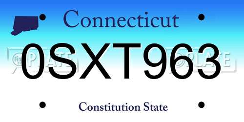 0SXT963 Connecticut License Plate