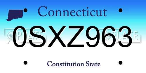 0SXZ963 Connecticut License Plate