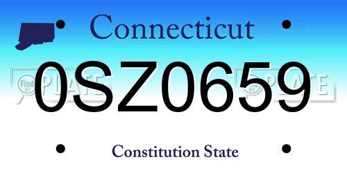 0SZ0659 Connecticut License Plate