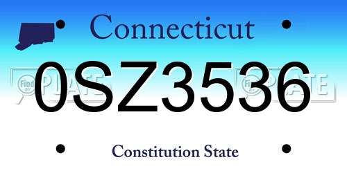 0SZ3536 Connecticut License Plate