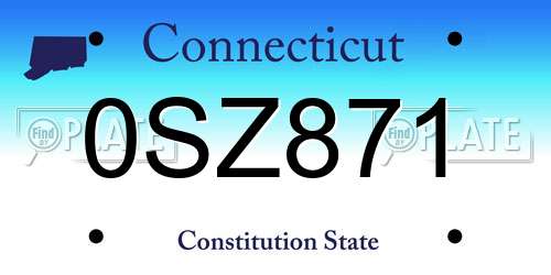 0SZ871 Connecticut License Plate