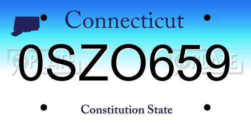 0SZO659 Connecticut License Plate
