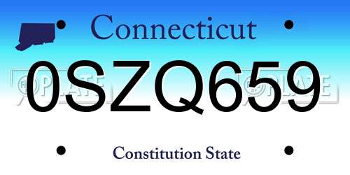 0SZQ659 Connecticut License Plate