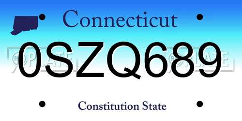 0SZQ689 Connecticut License Plate