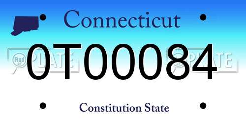 0T00084 Connecticut License Plate