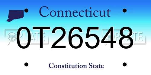 0T26548 Connecticut License Plate