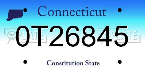 0T26845 Connecticut License Plate