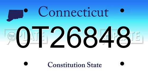 0T26848 Connecticut License Plate