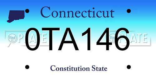 0TA146 Connecticut License Plate