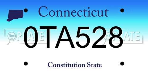 0TA528 Connecticut License Plate