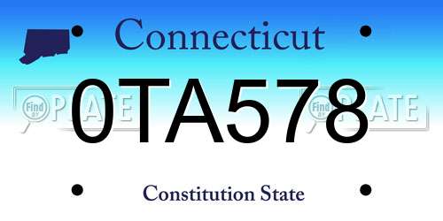 0TA578 Connecticut License Plate