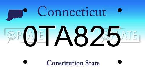 0TA825 Connecticut License Plate