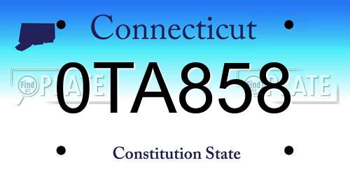 0TA858 Connecticut License Plate