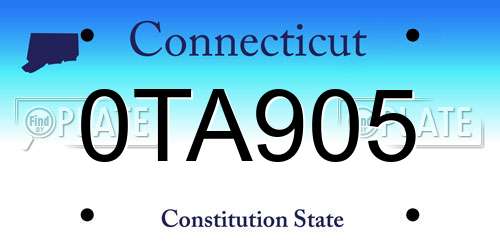 0TA905 Connecticut License Plate