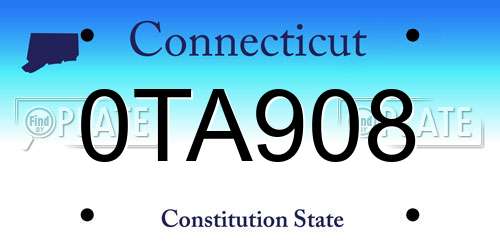 0TA908 Connecticut License Plate