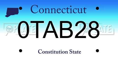0TAB28 Connecticut License Plate