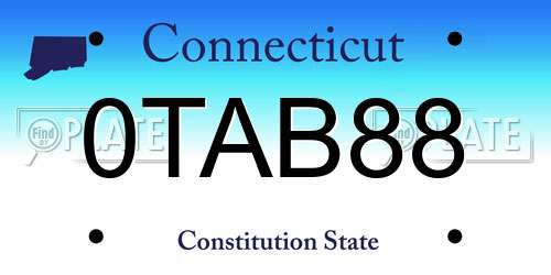 0TAB88 Connecticut License Plate