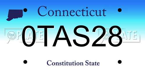 0TAS28 Connecticut License Plate