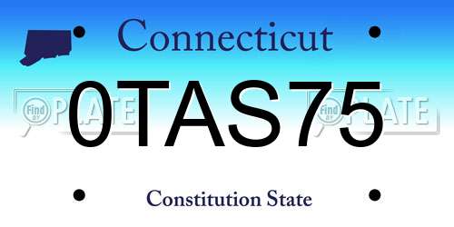 0TAS75 Connecticut License Plate