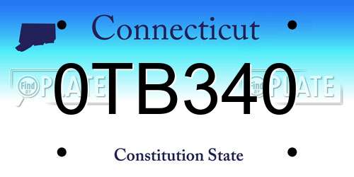 0TB340 Connecticut License Plate
