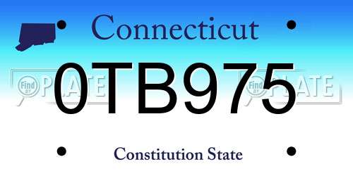 0TB975 Connecticut License Plate