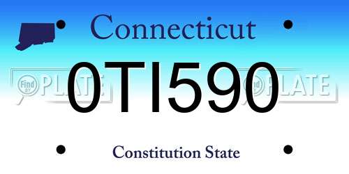 0TI590 Connecticut License Plate