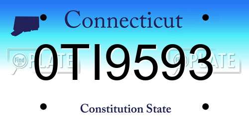 0TI9593 Connecticut License Plate