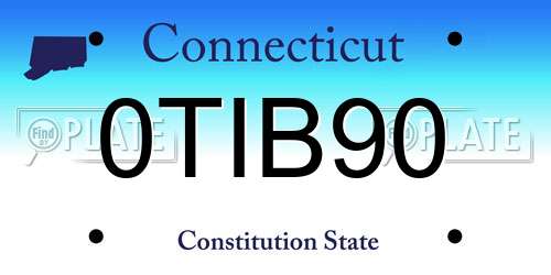 0TIB90 Connecticut License Plate