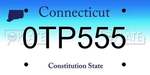 0TP555 Connecticut License Plate