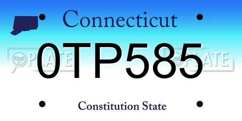 0TP585 Connecticut License Plate