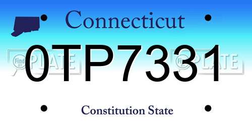 0TP7331 Connecticut License Plate