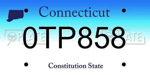 0TP858 Connecticut License Plate