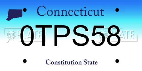 0TPS58 Connecticut License Plate