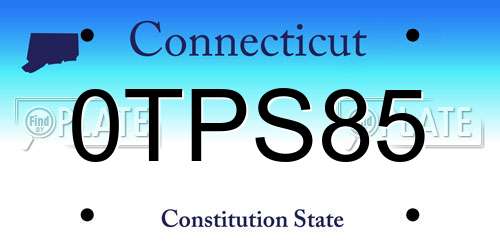 0TPS85 Connecticut License Plate