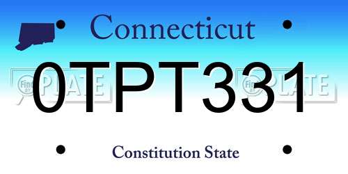 0TPT331 Connecticut License Plate