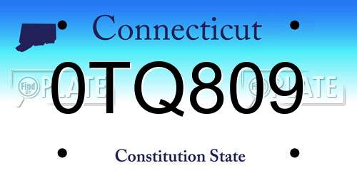 0TQ809 Connecticut License Plate