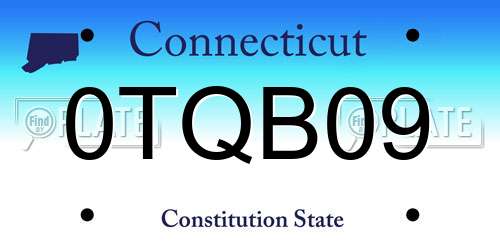 0TQB09 Connecticut License Plate