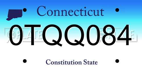 0TQQ084 Connecticut License Plate