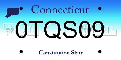 0TQS09 Connecticut License Plate