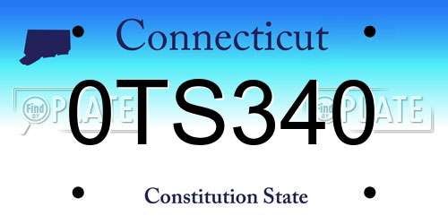 0TS340 Connecticut License Plate