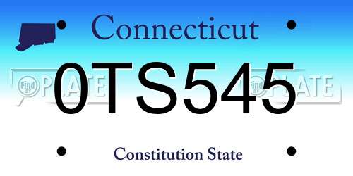 0TS545 Connecticut License Plate