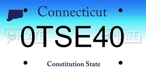 0TSE40 Connecticut License Plate