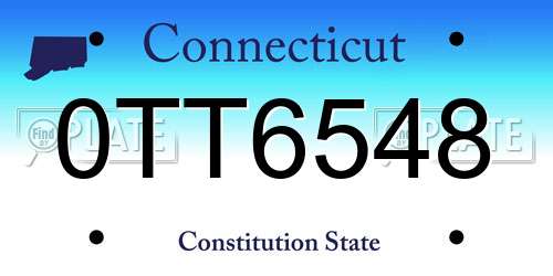 0TT6548 Connecticut License Plate