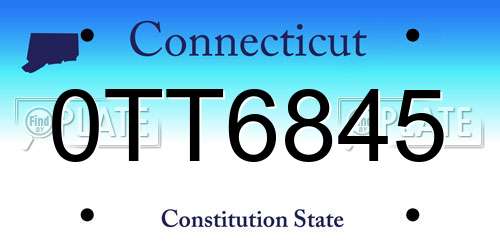 0TT6845 Connecticut License Plate